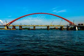 Строящийся мост через р.Обь